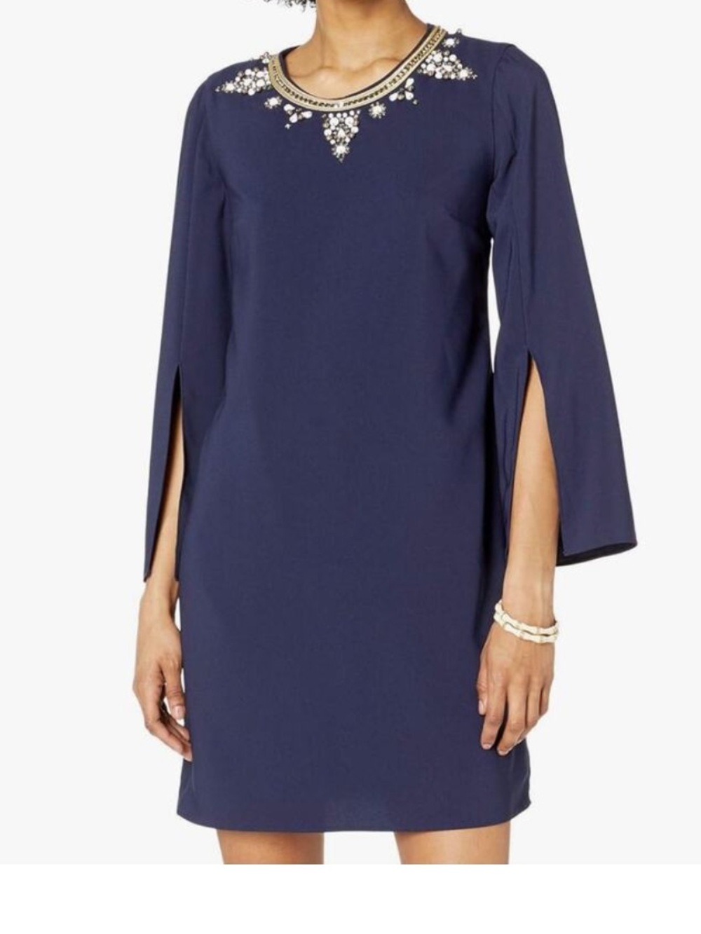 Lilly Pulitzer Navy Blue Knee-Length Dress with Embellishment
Size 4
